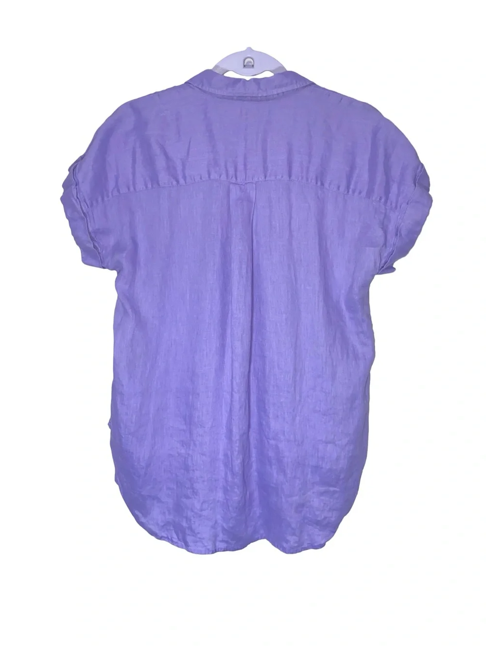 Lauren Ralph Lauren Purple Linen Short Sleeve Button Down Shirt Petite Medium - Picture 3 of 6